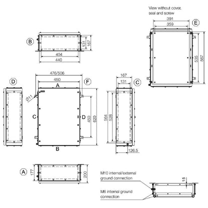1195360000 - Stainless Steel Terminal Box, 620mm x 450mm x 200mm