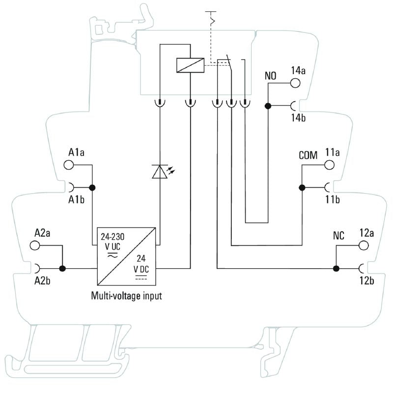 2855920000 - 24-230V Relay Module with Gold-Plated Contact and Test Button  (Pack of 10)