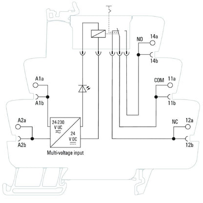 2855920000 - 24-230V Relay Module with Gold-Plated Contact and Test Button  (Pack of 10)