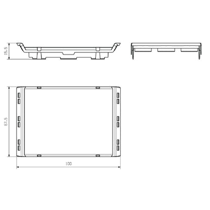 1413810000 - Graphite Grey OMNIMATE Front Element, 67.5mm Width, IP20 Rated  (Pack of 15)