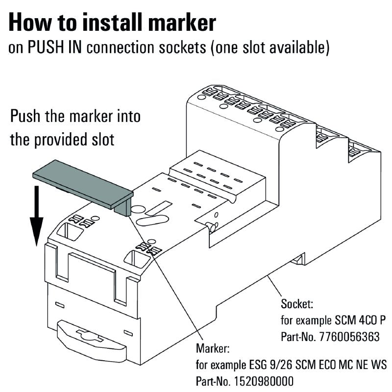 7760056363 - 4 Changeover Contacts Relay Socket with PUSH IN Connection  (Pack of 10)