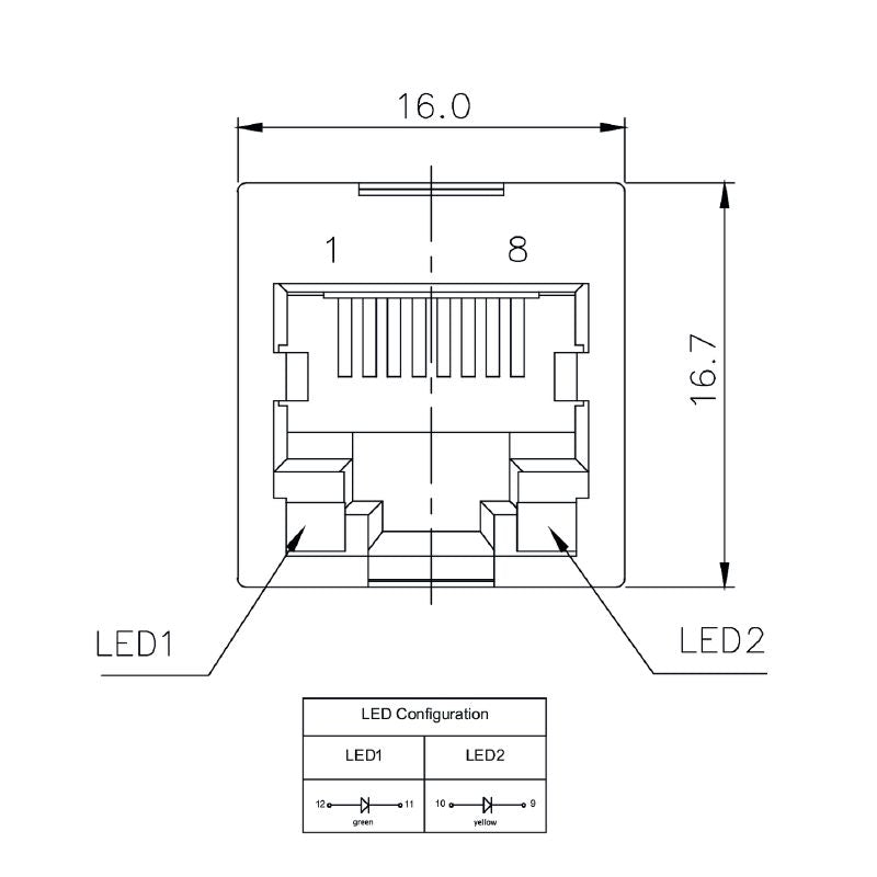 2562960000 - 12-Pole Cat 5 RJ45 Jack, 180° THT Connection  (Pack of 120)