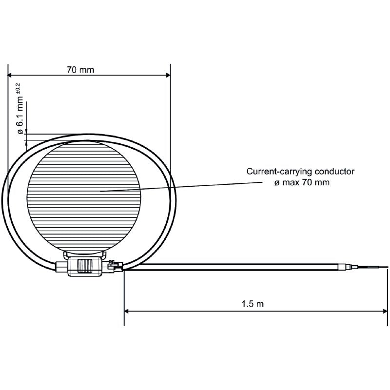 2593370000 - 70mm Rogowski Coil for Accurate AC Measurement, 1.5m Cable