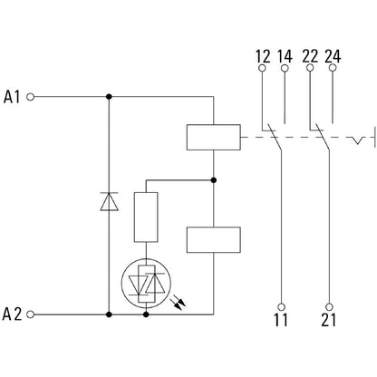 2476890000 - 24V DC Relay Module with 2 CO Contacts and Test Button  (Pack of 10)