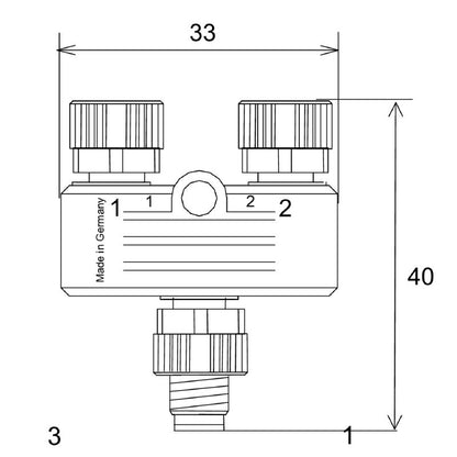 1550620000 - M8 Y Type Connector, PUR Housing, -25 to +85 °C Operating Range