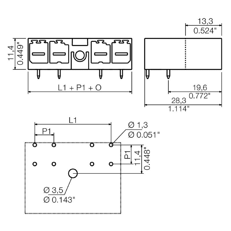1156570000 - 7.62mm 3-Pole Male Header PCB Connector, 90° Angle  (Pack of 60)