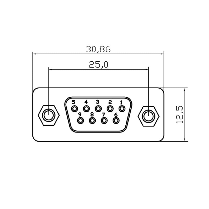 1450850000 - 9-Pole D-Sub Connector, RoHS Certified, Compact 17.9mm Height