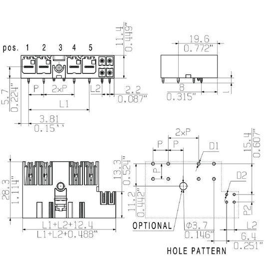 2529840000 - 7.62mm Male PCB Connector with 5 Poles, THT Compatible  (Pack of 30)