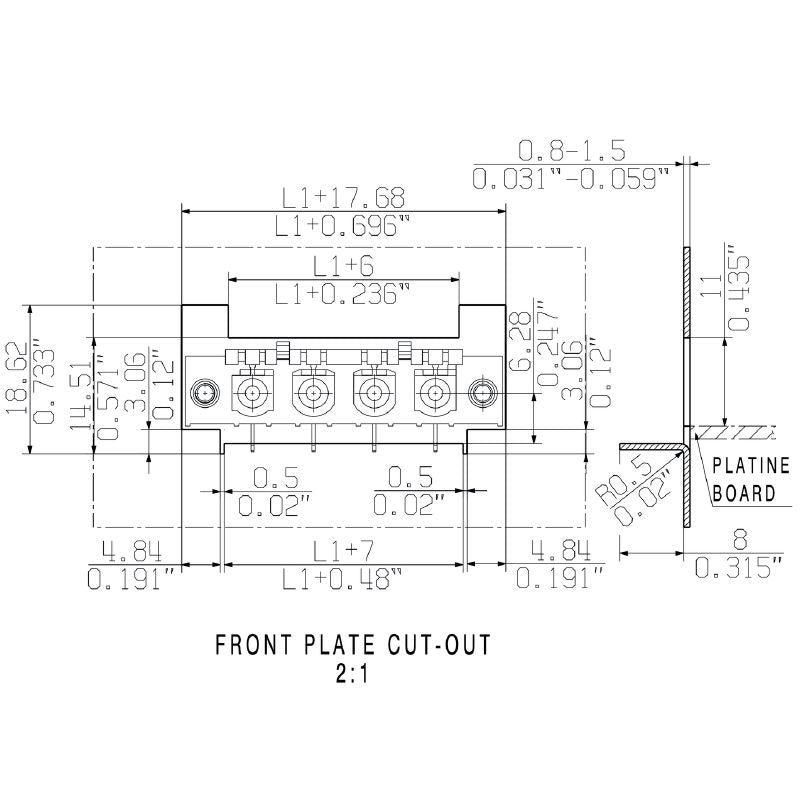 2632790000 - 7.62mm 4-Pole PCB Connector, 180-Degree, Push In Mechanism  (Pack of 40)