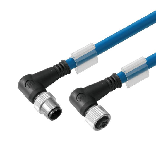 1075411000 - 10m Shielded M12 2-Pole Connecting Cable with 90-Degree Angles