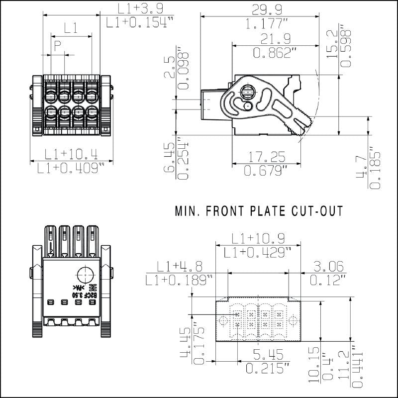 2558790000 - 3.50mm 42-Pole PCB Connector, 180° Orientation, PUSH IN Design  (Pack of 18)