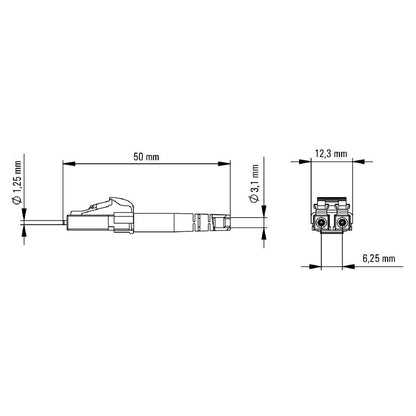 1962980000 - Singlemode LC Duplex Plug with TPE Bend Protection