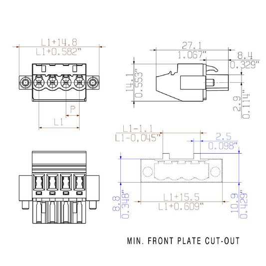 1959340000 - 5mm Female PCB Connector, 15 Poles, 90° Orientation  (Pack of 18)