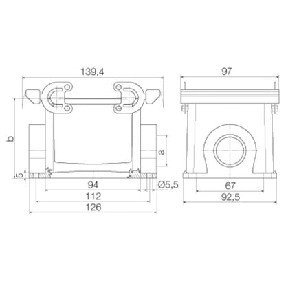 1788460000 - IP65 Sturdy Base Housing with M32 Cable Entries