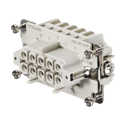 1873540000 - 10-Pole Female Connector, 500V, 16A, PUSH IN, Size 4