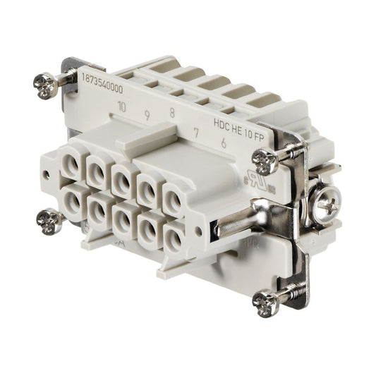 1873540000 - 10-Pole Female Connector, 500V, 16A, PUSH IN, Size 4