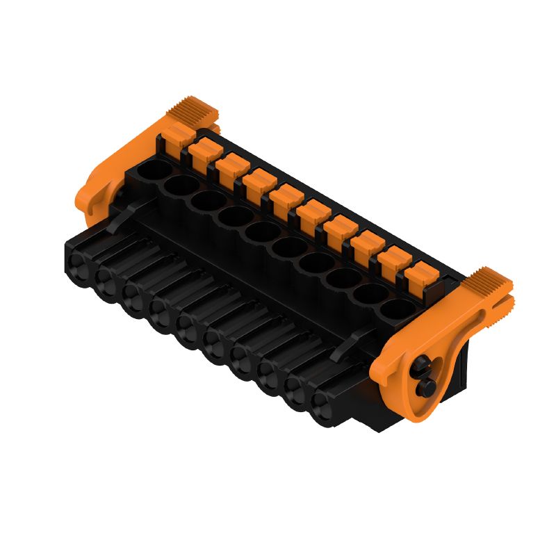 1000490001 - 10-Pole 5.08mm Female PCB Connector, 90° Push-In Design  (Pack of 30)