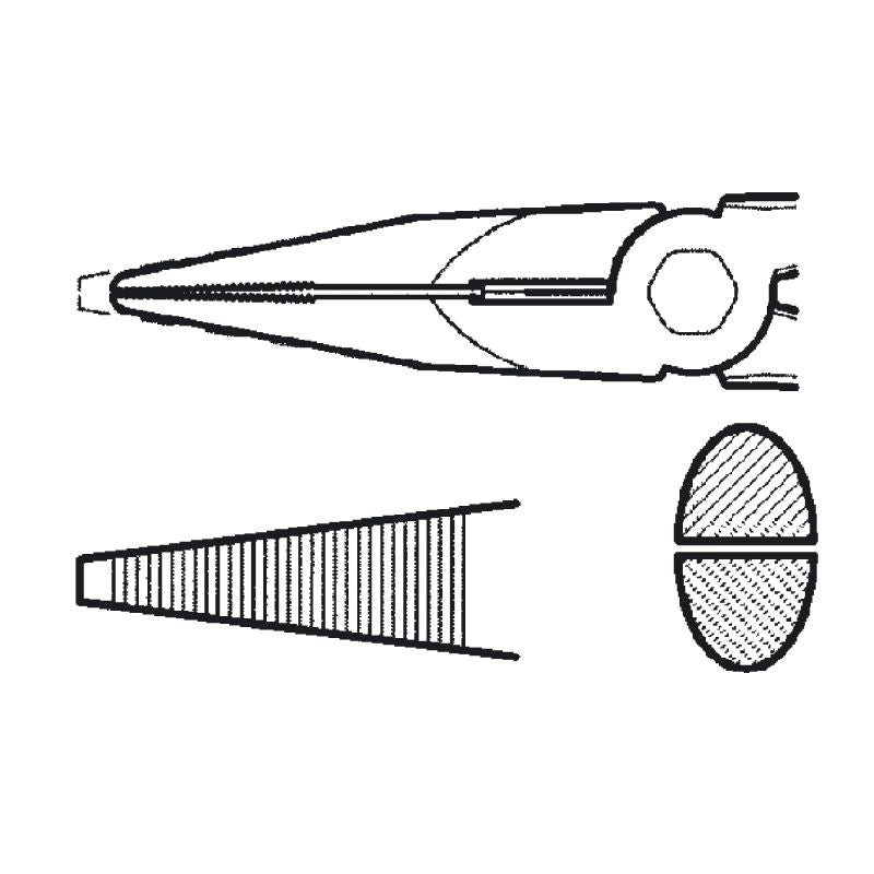 9046380000 - VDE 200mm Long-Nose Pliers with Cutter and Insulation