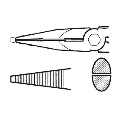 9046380000 - VDE 200mm Long-Nose Pliers with Cutter and Insulation