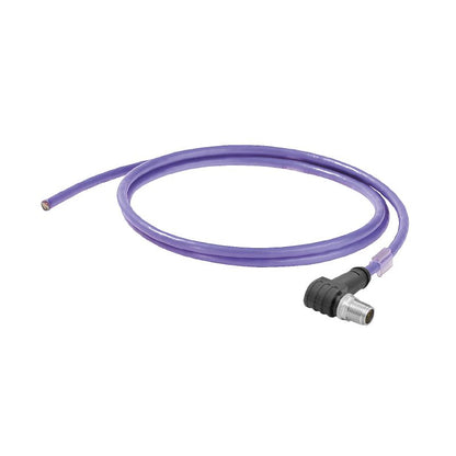 2912210040 - 4m M12 X-Type IP67 Male Angled System Cable, Cat. 6