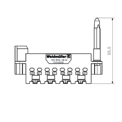 2737020000 - 6-Slot Diecast Zinc Adapter, 500 Cycles, RoHS Compliant