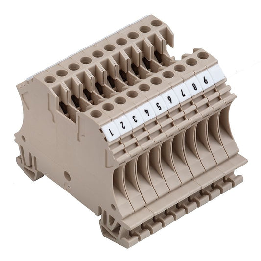 1020700000 - Dark Beige Terminal Strip, 2-Pole, 2.5mm², 24A, 500V  (Pack of 10)