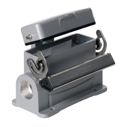 1665300000 - IP65 HDC 16A Enclosure with Locking Clamp and PG16 Entries