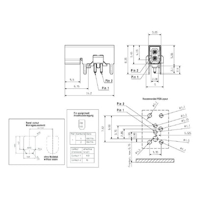 2726010000 - 2-Pole 90° PCB Connector for Single Pair Ethernet  (Pack of 100)