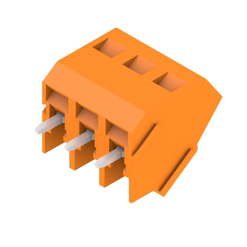 1716130000 - 5.08mm 3-Pole Orange PCB Terminals with 135° Solder Pins  (Pack of 500)