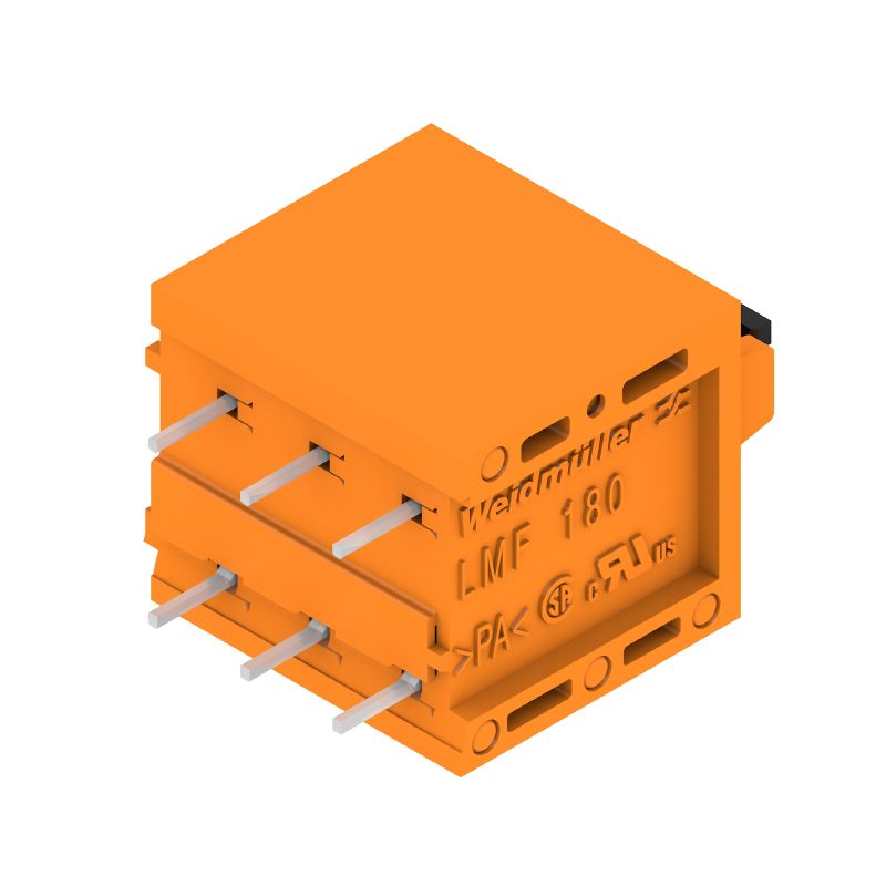1330190000 - 3-Pole 5mm PCB Terminal with 180° Connection, Orange, 90 Pieces  (Pack of 90)