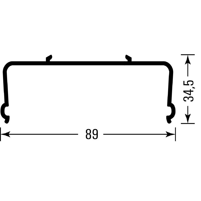 0485400000 - RoHS Compliant Transparent Cover Profile, 1000mm x 89mm x 34.5mm