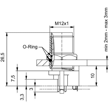 2423960000 - IP67 M12 Connector, 4-Pole, 250V, Nickel-Plated, Waterproof  (Pack of 10)