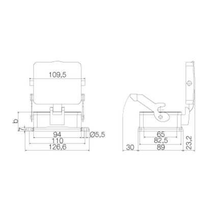 1666740000 - IP65 Rated HDC 48A ALU Bulkhead Housing with Locking Clamp