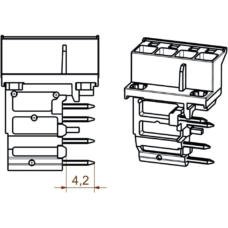 1069610000 - 5.00mm Right-Angle Male PCB Connector, 4 Poles 90°  (Pack of 130)