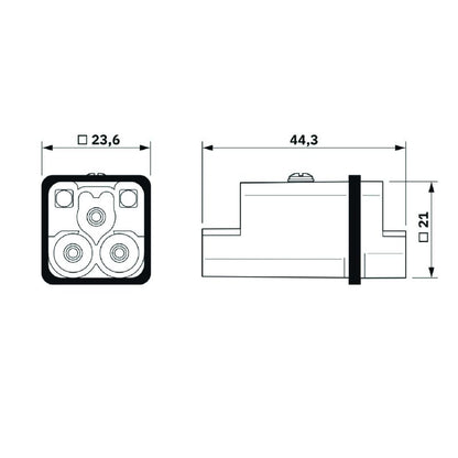 3100760000 - 2-Pole Male Connector, 40A 830V, Axial Screw Design