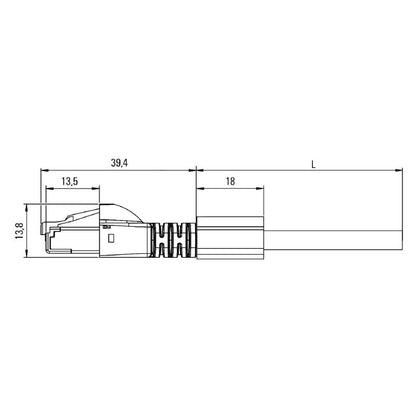 1201210050 - 0.5m Shielded RJ45 Connector with 4 Poles, IP67 Rating