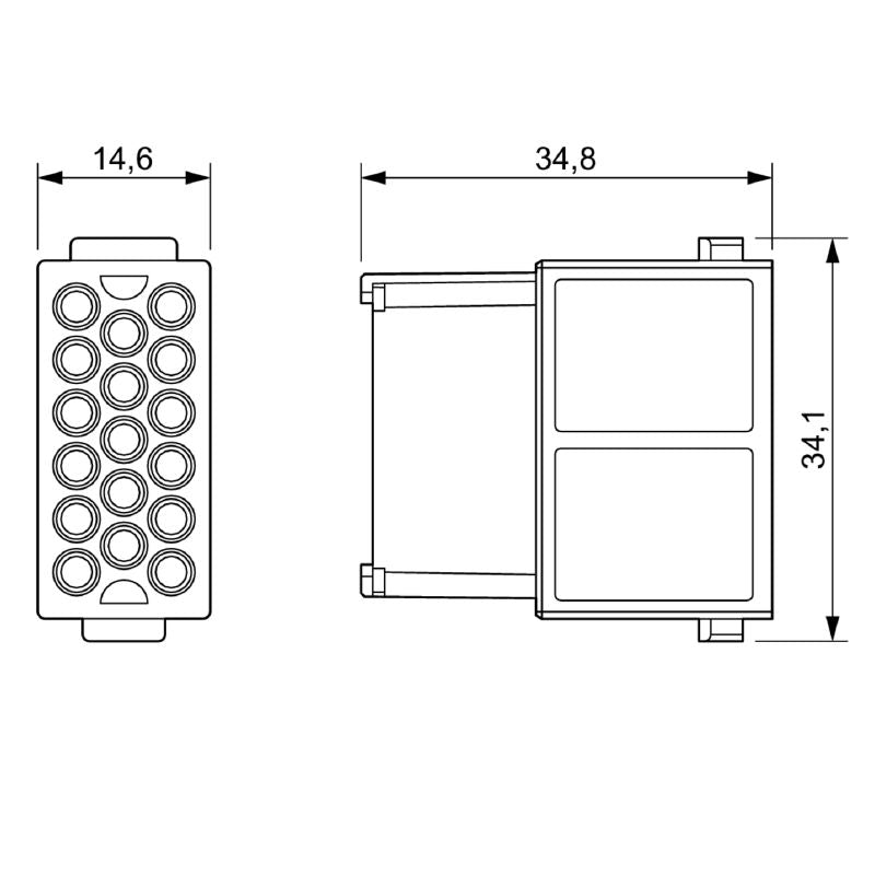 2748490000 - 17-Pole Signal Module, 160V, Crimp Connection, Compact Design  (Pack of 5)