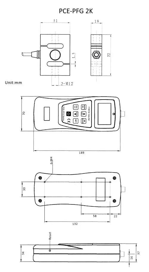 PCE-PFG 2K - Digital Durometer with Graphic Display and 36-Hour Battery Life