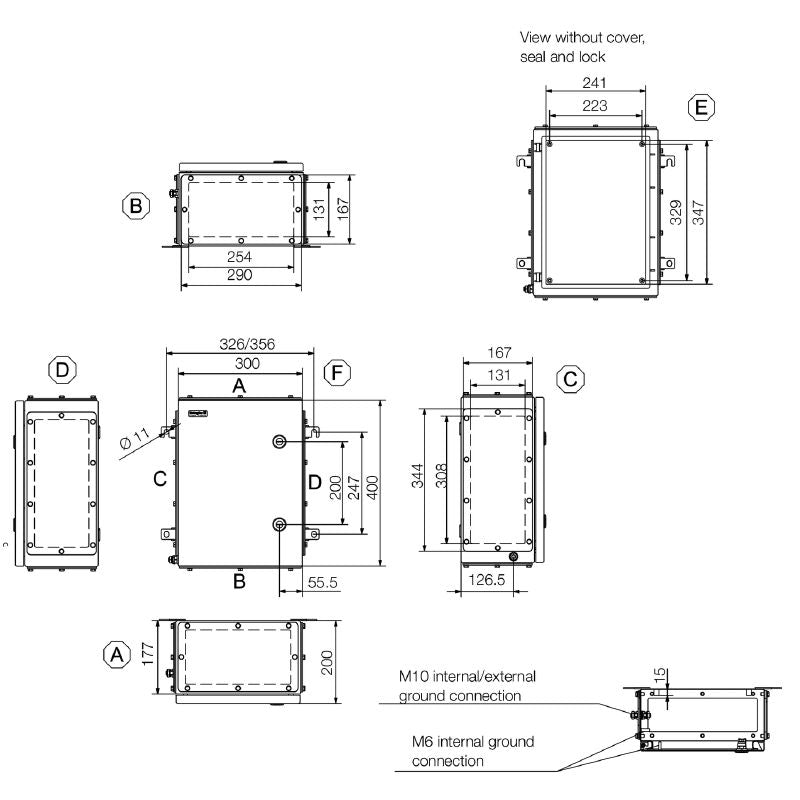 1200270000 - Stainless Steel Terminal Box 400x300x200mm for Hazardous Environments