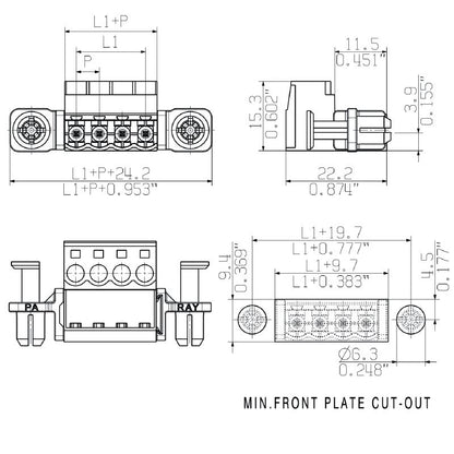 1353490000 - 5.08mm Male PCB Connector, 4 Pole, 180° Angle  (Pack of 42)