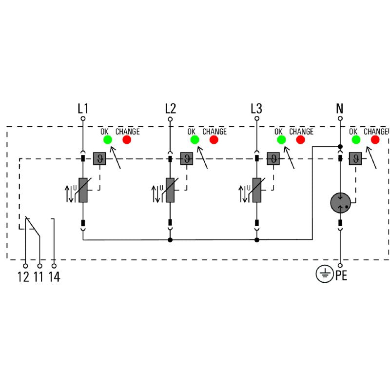 2730680000 - Compact Surge Arrester 68mm x 72mm with Remote Contact