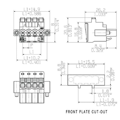 1983040000 - 17-Pole 5.08mm Connector with 270° Angle, Push-In Design  (Pack of 18)