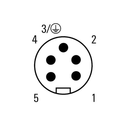 2519450050 - 0.5m PUR Sensor/Actuator Line, 7/8" Connector, 5 Poles