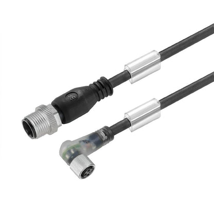 1906430150 - M12/M8 Connector Cable, 1.5m Length, 90-Degree Angle