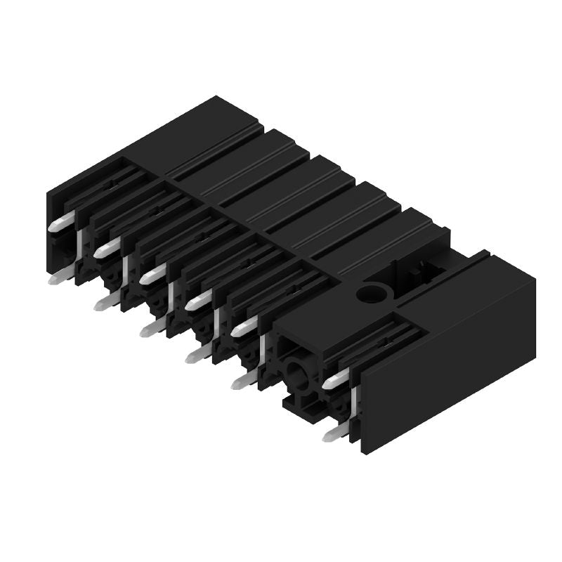 1543190000 - 7.62mm Male PCB Connector, 6 Poles, 180° Elbow, Black  (Pack of 30)