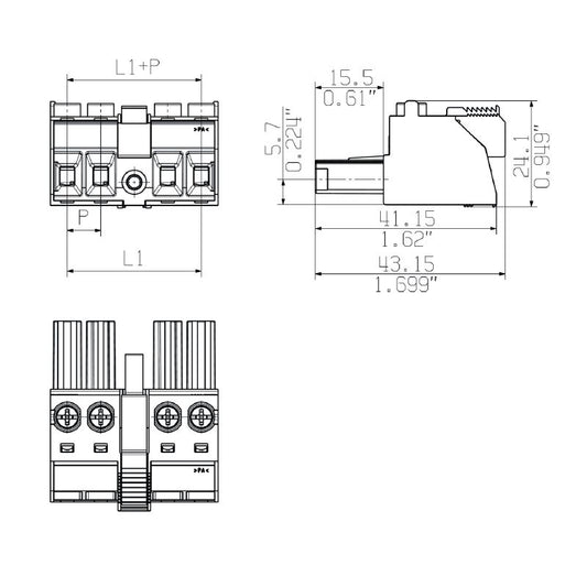1542980000 - 3-Pole 180° PCB Female Plug Connector for Secure Connections  (Pack of 40)