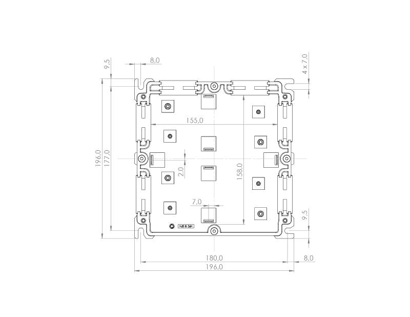 2659710000 - IP65 Black Polycarbonate Enclosure 196x196x42mm