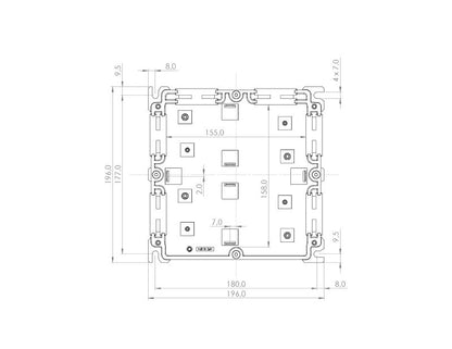 2659710000 - IP65 Black Polycarbonate Enclosure 196x196x42mm