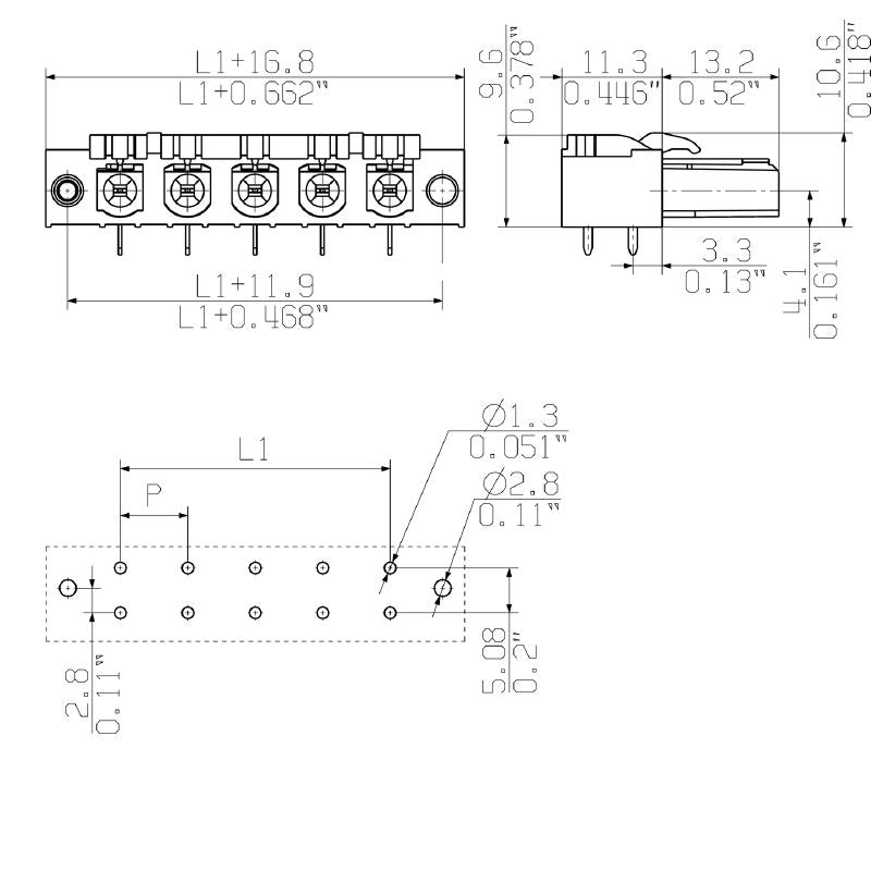 1043280000 - 7.62mm PCB Female Header Connector, 3-Pole, Black  (Pack of 54)