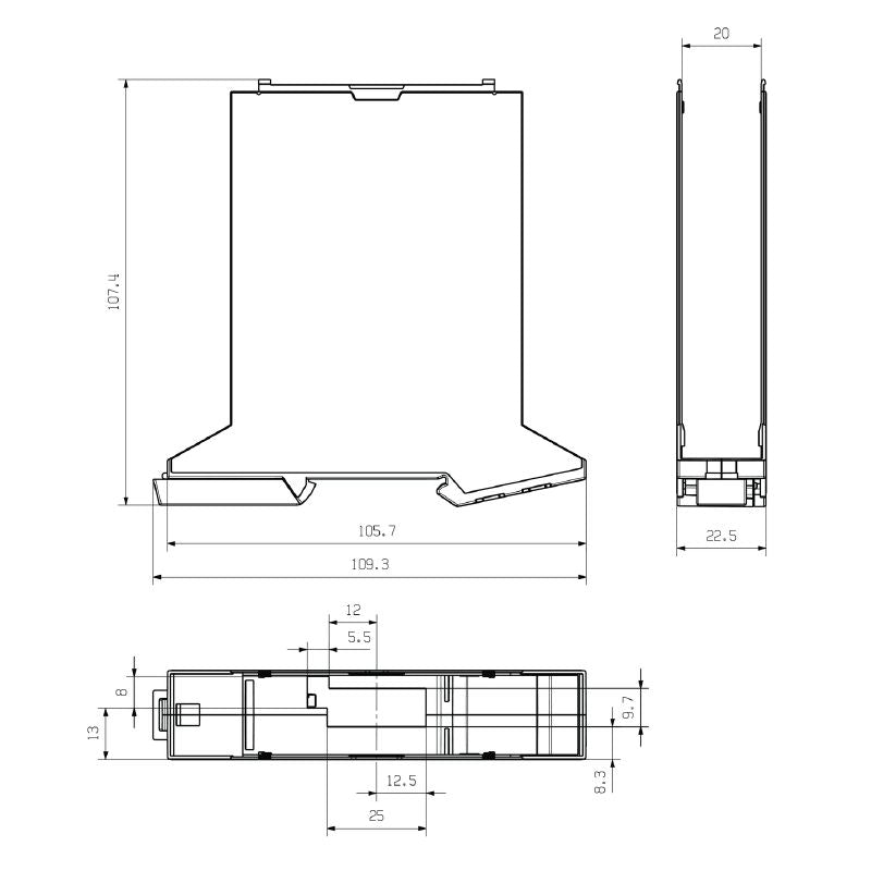 2004700000 - 22.5mm OMNIMATE Modular Housing Component in Black  (Pack of 10)